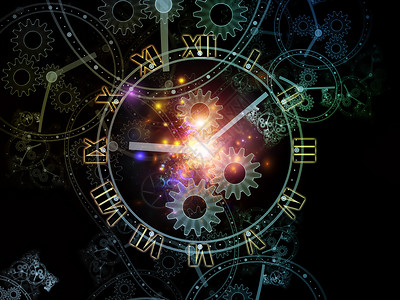 太空时间时间序列的孔以科学教育现代技术为的时钟表盘抽象元素的抽象背景图片