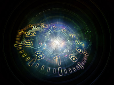 时间观察时间序列的孔时钟刻度盘抽象元素的背景,用于科学教育现代技术项目图片