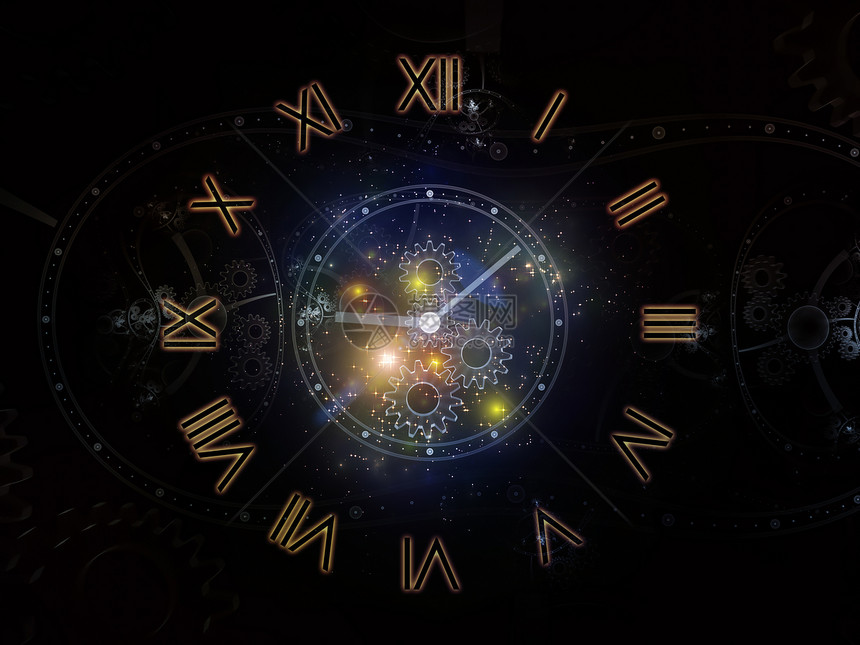 时空时间序列的孔科学教育现代技术学科的时钟刻度盘抽象元素的成图片
