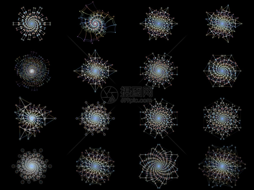 分子模式系列用于科学教育的螺旋几何结构图片