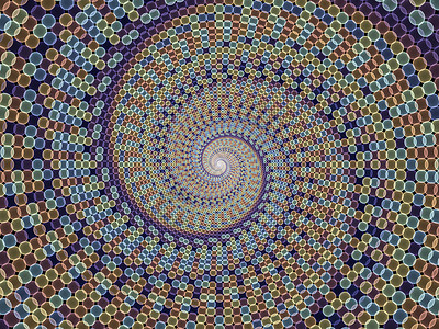 数学科学学科上紧密螺旋模式的小圆圈背景图片