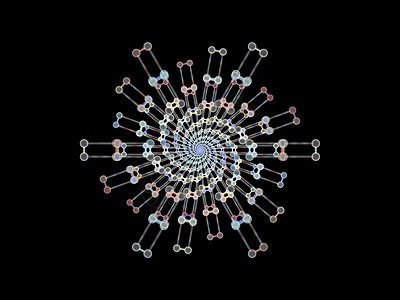 分子模式系列用于科学教育的螺旋几何结构背景图片