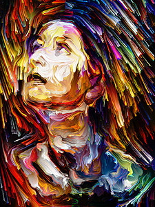 灵魂自丰富的彩色涂料系列艺术能量创造力自表达的情感肖像背景