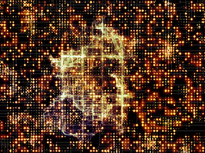 数字世界系列科学教育现代技术学科的数字分形元素背景图片