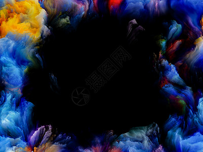 框架绘画系列抽象数字彩色框架黑色背景,用于文本放置图片