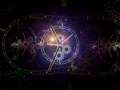 太空钟时间序列的孔科学教育现代技术的时钟刻度盘抽象元素的背景背景