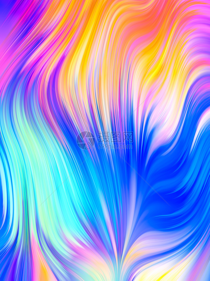 彩色虚拟元素的抽象交互溢出颜色系列图片