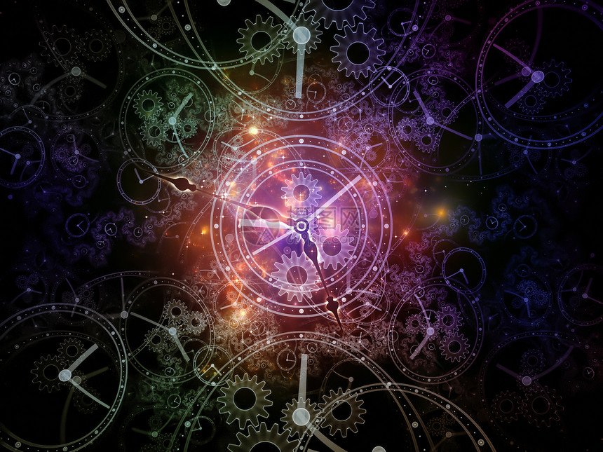 时间观察时间序列的孔时钟刻度盘抽象元素的背景,用于科学教育现代技术项目图片