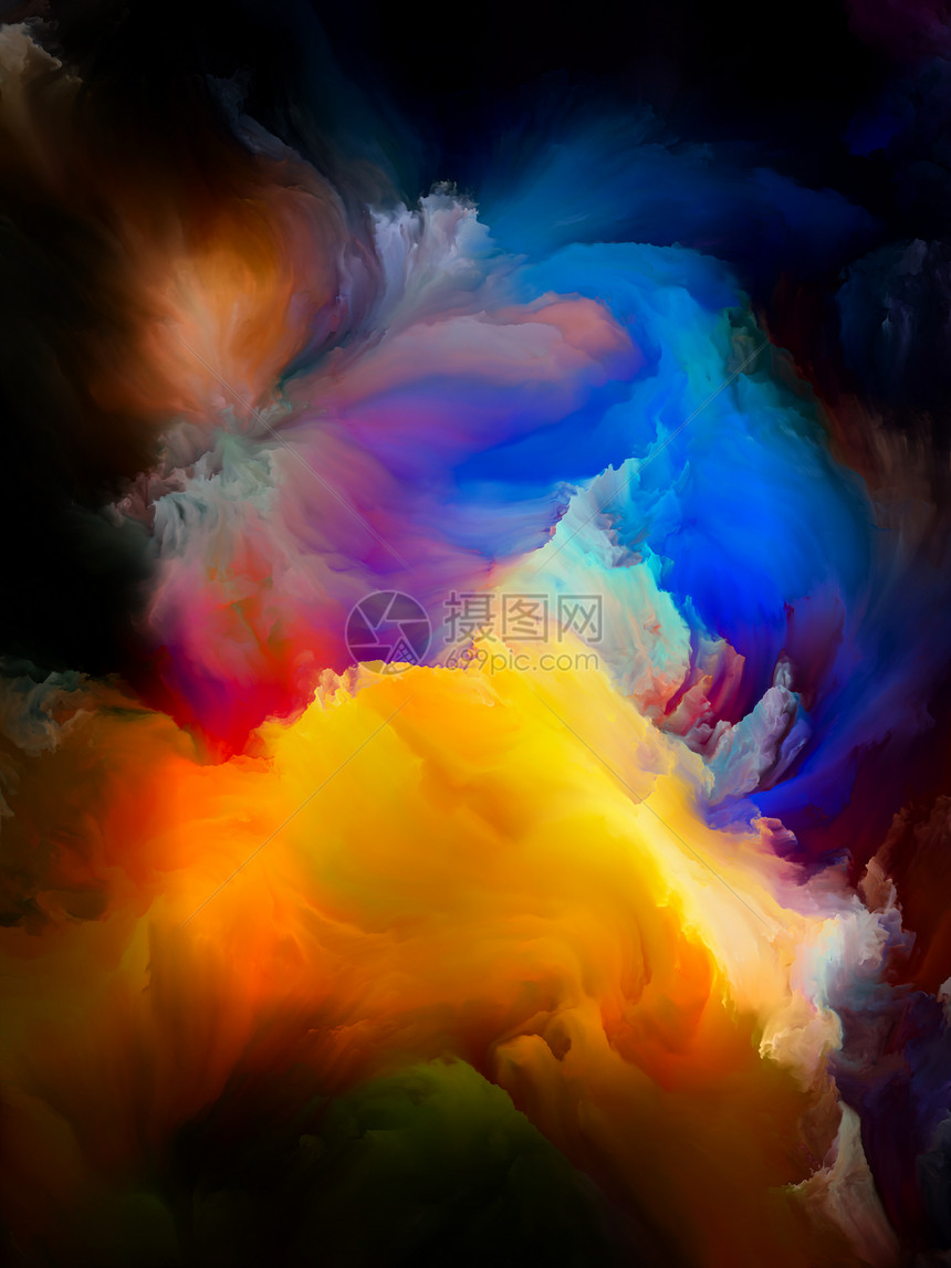 彩绘云系列创造的抽象色彩油的的创造力艺术图片