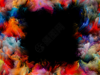 云型边框框架绘画系列用于文本放置的抽象数字颜色边框背景