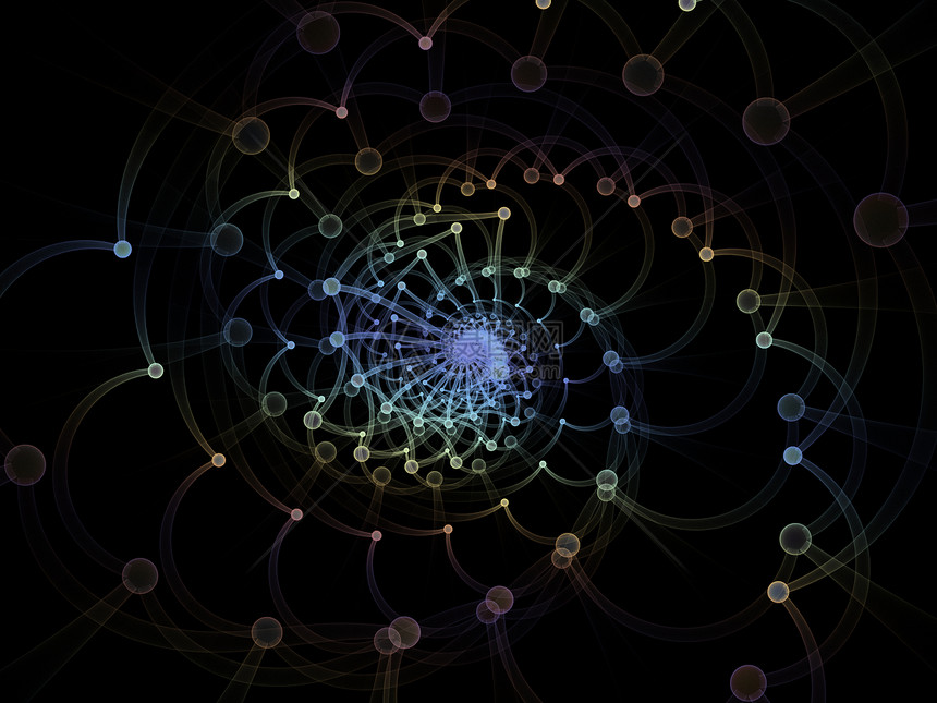 科学与教育学科抽象分子结构的螺旋几何图片
