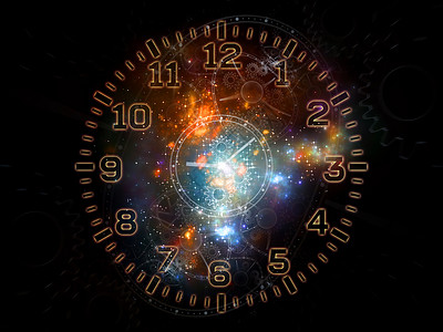 分形时钟时间序列的孔时钟刻度盘的抽象成抽象元素适合于与科学教育现代技术关的项目背景图片