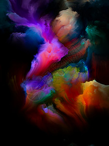 油漆星云彩色梦想系列由梯度光谱色调成的,想象力创造力艺术绘画的隐喻图片