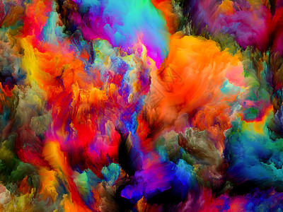 油漆运动彩色梦想系列想象创造力艺术绘画的梯度光谱色调的成图片