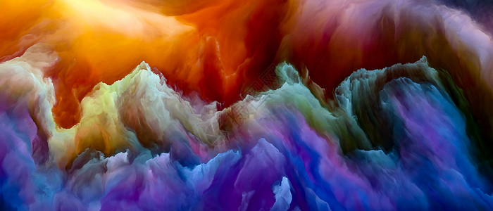 可能的云可能的星球系列艺术创造力上,充满活力的色调渐变的排列图片