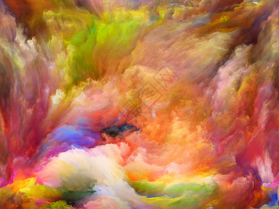 抽象颜色系列画布上以艺术创造力想象力为,用彩色绘画进行抽象图片
