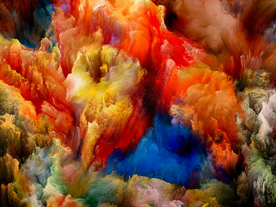 油漆动态彩色梦想系列与想象力创造力艺术绘画关的梯度光谱色调的相互作用图片