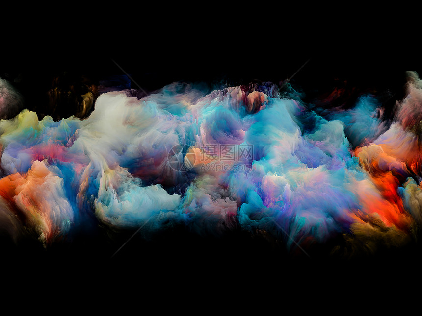 彩绘云系列数字画布上融合的抽象颜色样本图片