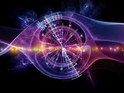 粒子发生器系列现代技术科学教育理论研究的分形灯图案领域的背景背景图片