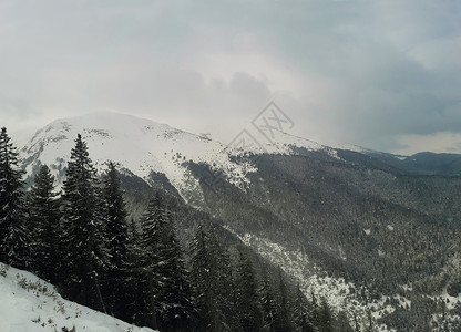 保加利亚的皮林山冬季景观,斯科滑雪胜地高清图片