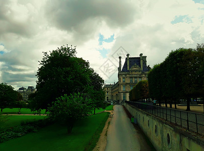 法国巴黎卢浮宫杜勒里花园景观户外文化旅游图片