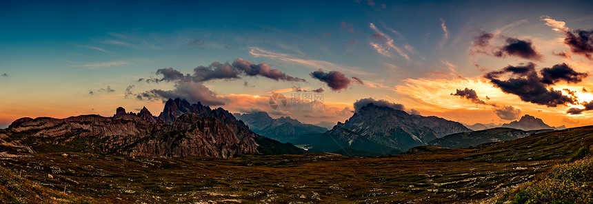 全景自然公园白云岩阿尔卑斯山意大利美丽的自然图片