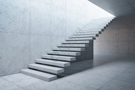 混凝土内部现代楼梯,三维渲染混凝土现代楼梯图片