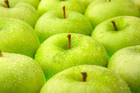 套绿色苹果水果的新鲜度图片