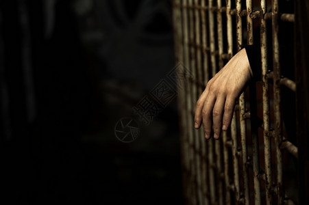 监狱素材人的手监狱的牢房结论中笼子背景