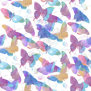 水彩蝴蝶的无缝图案无尽的纹理为您的无缝图案的水彩蝴蝶图片