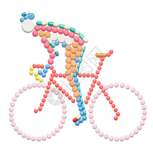 穿孔机兴奋剂药丸的形状,道路自行车赛车骑自行车背景