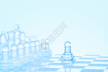领导勇敢的只冰冷的冰霜的卒,站棋盘上的全套棋子上图片