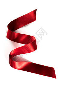 物红色丝带物红色丝带隔离白色背景上图片