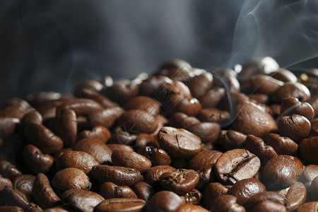 热烤咖啡豆热烤咖啡豆蒸汽黑色图片