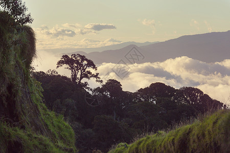 洲哥斯达黎加美丽的山脉景观图片