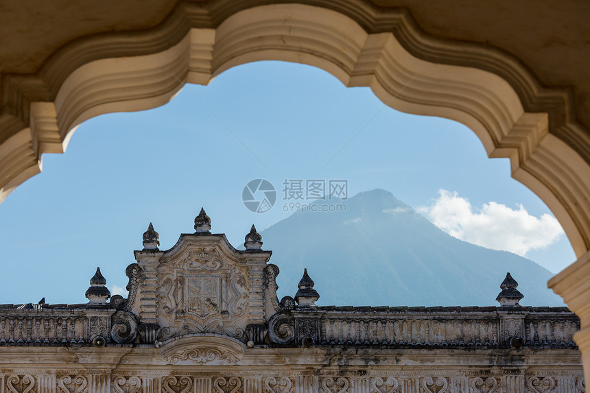 殖民建筑古老的安提瓜危地马拉城,洲,危地马拉图片