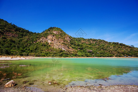美丽的绿松石湖,阿列格里亚,萨尔瓦多高清图片
