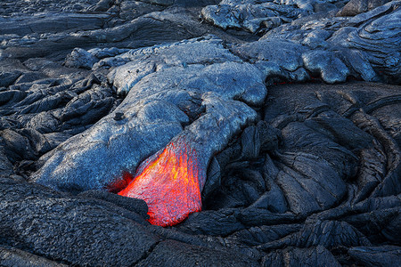 熔岩岩熔岩夏威夷大岛上的熔岩流背景