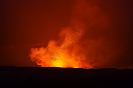 活火山夏威夷大岛上的基拉韦亚活火山高清图片