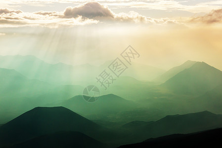 艾瑟纳夏威夷毛伊岛黑拉卡拉火山美丽的日出场景背景