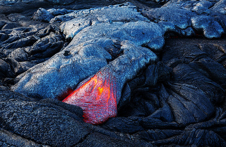 活火山夏威夷大岛上的基拉韦亚活火山高清图片