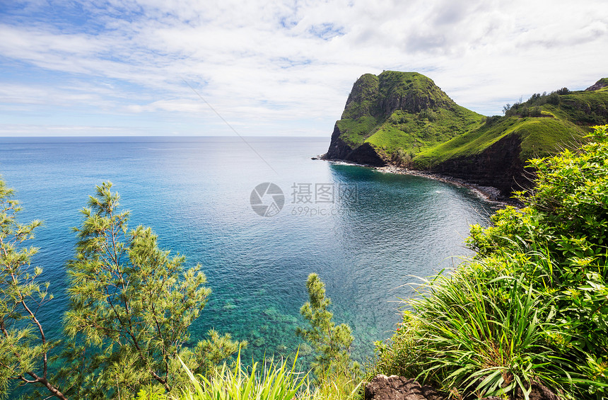 毛伊夏威夷毛伊岛上美丽的热带海滩图片