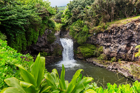 夏威夷的瀑布图片