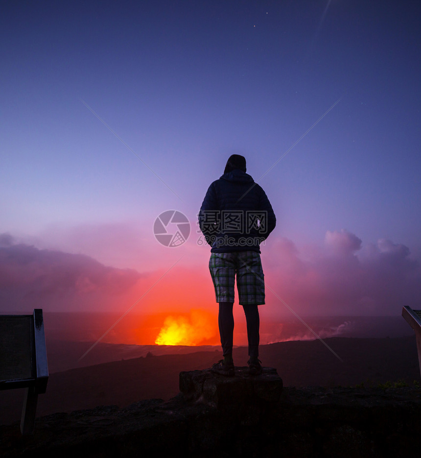 活火山夏威夷大岛上的基拉韦亚活火山图片