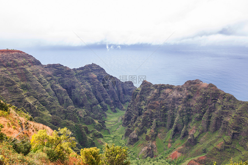 纳帕利徒步旅行夏威夷考艾岛的纳帕利海岸徒步旅行图片