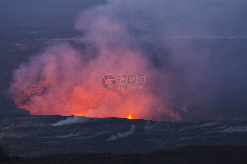 活火山夏威夷大岛上的基拉韦亚活火山图片