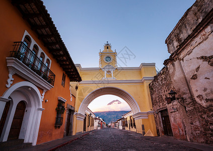 安提瓜岛殖民建筑古老的安提瓜危地马拉城,洲,危地马拉背景图片