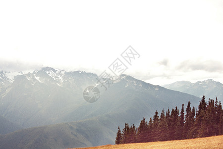 山脉夏天阳光明媚的日子里,风景如画的山景适合自然背景图片