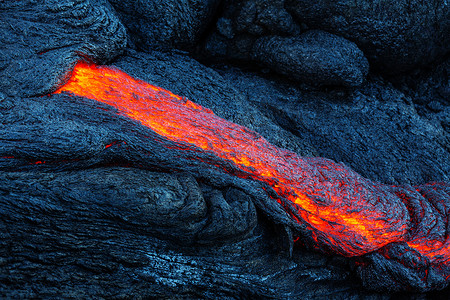 熔岩夏威夷大岛上的熔岩流高清图片