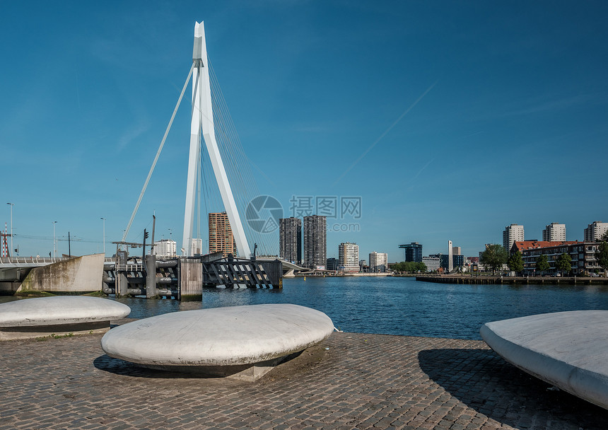 鹿特丹城市景观与伊拉斯谟桥荷兰南部图片